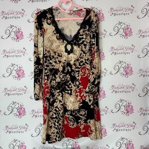 Linea donatella dress luxe Black and Red Patterned Dress